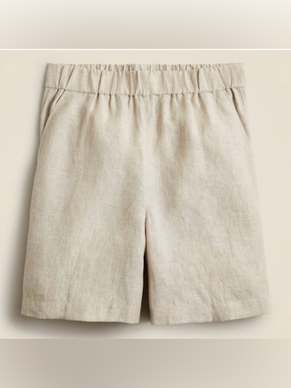 J Crew Long Tropez shorts in Linen Flax
